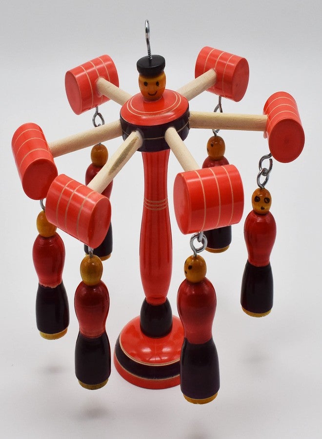 justhandmade Just Handmade Wooden Giant Wheel Toys for Kids (Red1) - Image 1